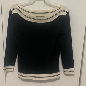 Elegant Black and Cream Women's Sweater